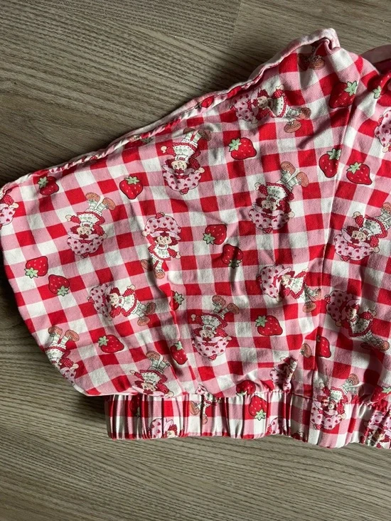 Strawberry Shortcake Gingham Pajama Shorts Sweet Character Lounge Wear Size L - Picture 11 of 15